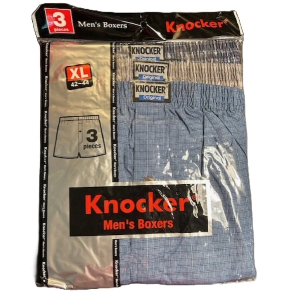NEW Knocker pack of 3 Button Fly Boxer Shorts